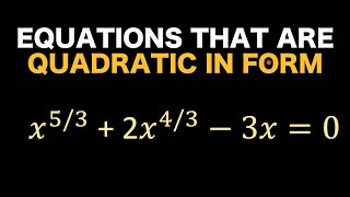 How to Solve Fractional Exponent Equations Quadratic in Form For Beginners | Learning by Examples