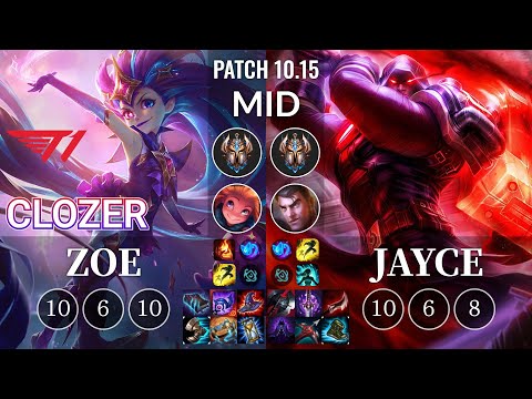 T1 Clozer Zoe vs Jayce Mid - KR Patch 10.15