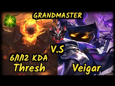 Jactroll (THRESH) vs VEIGAR - 6/1/12 KDA BOTTOM SUPPORT GAMEPLAY - EUW Ranked GRANDMASTER v9.7