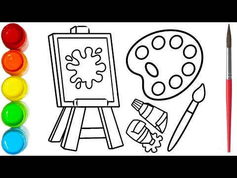 How to Draw Palette and Brush for Kids | Drawing For Kids #70