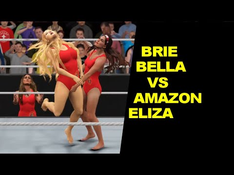 WWE 2K17 Brie Bella w/Nikki vs Amazon Eliza - Baywatch Match