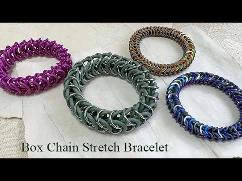 Box Chain Stretch Bracelet- A basic Chainmaille Weave with closed rings