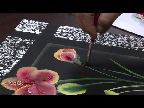 Mulher.com 10/07/2015 Ana Maria Guimarães - Pintura em tela hibisco Parte 2/2