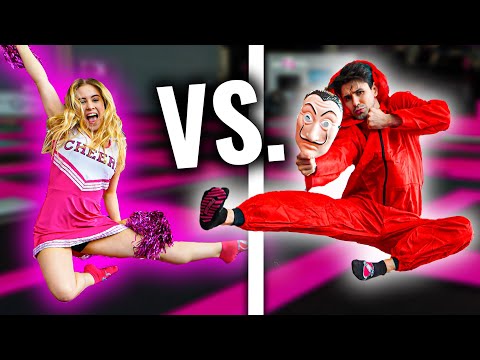 WHO WILL WIN? CHALLENGES in the TRAMPOLINE HALL! II VLOG 418