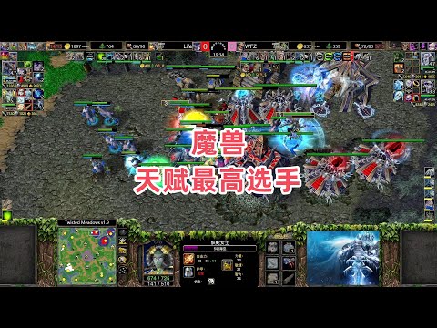 魔兽天赋最高选手 魔兽争霸3大帝解说 Life vs WFZ TM