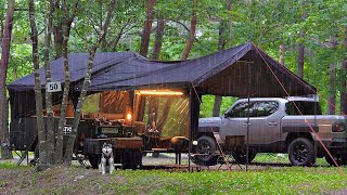 $69,999 NEW TRUCK + NEW INFLATABLE CAMPER ☔ CAMPING IN THE RAIN WITH DOG