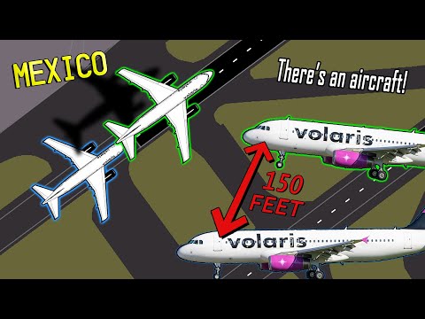 NEAR COLLISION | Volaris almost lands on occupied runway at Mexico