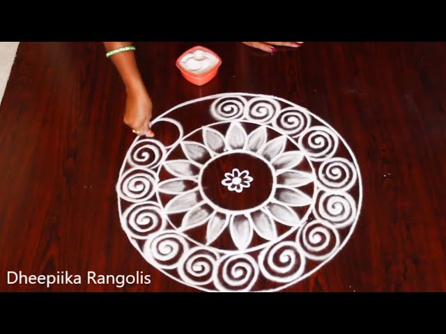 Freehand kolam design by dheepiika