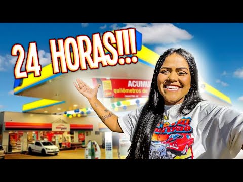 24 HORAS COMENDO COMIDA DE POSTO DE GASOLINA!!! (2023)