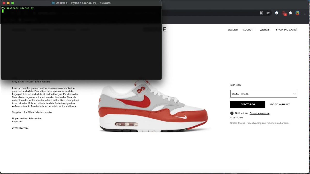 Ssense Sneaker Bot in Python