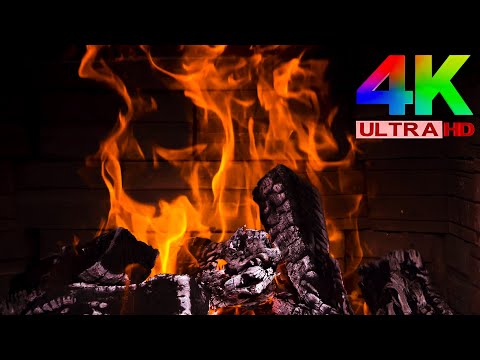 Birchwood Crackling Fireplace from Fireplace For Your Home (4K Ultra HD)🔥