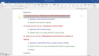 Creating the Argument Essay Outline