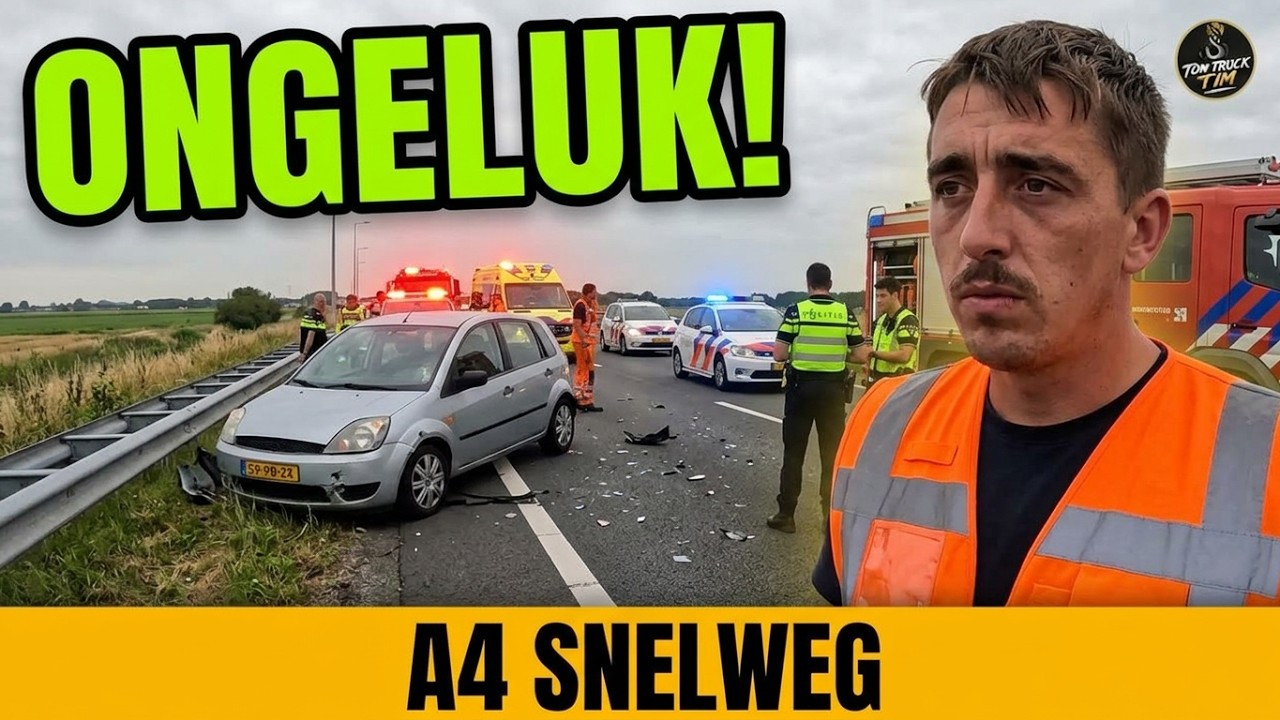Auto miden op brug stil + ongeval A4 + achtergelaten auto