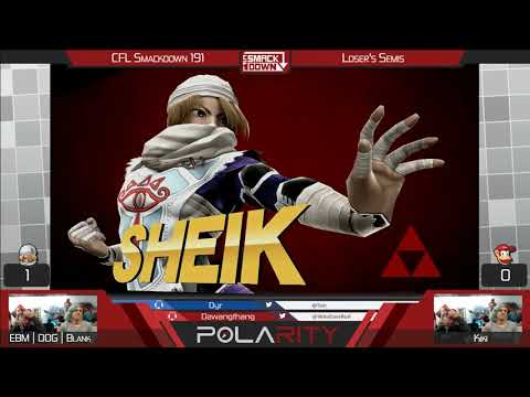 CFL Smackdown 191 Smash 4 - EBM | DOG | Blank (Sheik) vs Kiki (Diddy Kong) - Losers Semis