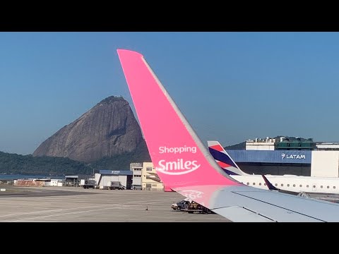 Beautiful cloudless day takeoff from Rio De Janeiro Santos Dumont SDU onboard a Boeing 737-800 GOL
