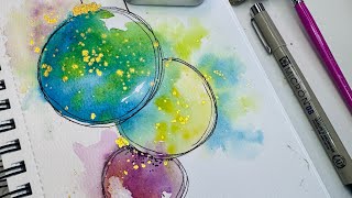Simple Beginner-Friendly Watercolor Card Designs | Cheerful Holiday Baubles