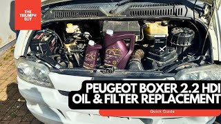 How to Change Oil & Filter Peugeot Boxer 2.2 HDi | Motorhome DIY