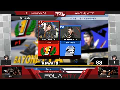 CFL Smackdown 154 WiiU - Nico (Bayonetta) vs Riot (DK) - Winners Quarters