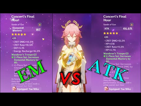 Which is better ATK sands or EM sands for Yae Miko? | Damage testing? | Genshin Impact 2.5