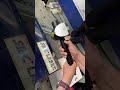 Pulse laser cleaning machine remove the blue paint.