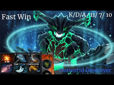 How fast can Outworld Destroyer win!? | Outworld Destroyer | Dota 2 Highlights Ranked Game Core Play