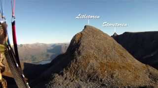 preview picture of video 'Fantastisk paraglidertur fra Klakken (Sandegga), og rundt Litletoren.'
