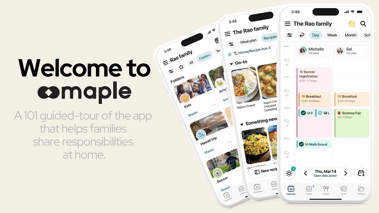 Maple 101: The Ultimate Family Organizer App | Calendar, Lists, Meal Planning & More