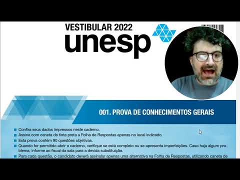 UNESP 2022 - 1ª Fase - 1º Dia - Correção e Comentários