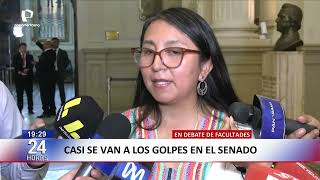 Ministro del Interior y senador Maraví protagonizan tensa discusión durante debate de facultades