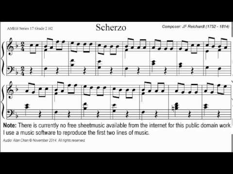 AMEB Piano Series 17 Grade 2 List B No.2 B2 Reichardt Scherzo Sheet Music
