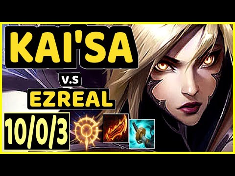 BETTY (KAI'SA) vs EZREAL - 10/0/3 KDA BOTTOM ADC GAMEPLAY - KR Ranked GRANDMASTER
