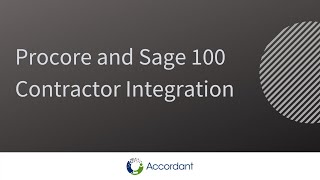 Procore and Sage 100 Contractor Integration