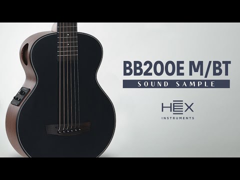 HEX BB200E M/BT Travel Mini Acoustic Guitar Black Satin Fishman Preamp Pickup Slotted Headstock image 14