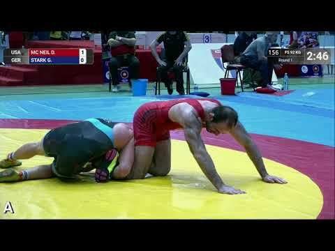 Round 1 FS - 92 kg: D. MC NEIL (USA) v. G. STARK (GER)