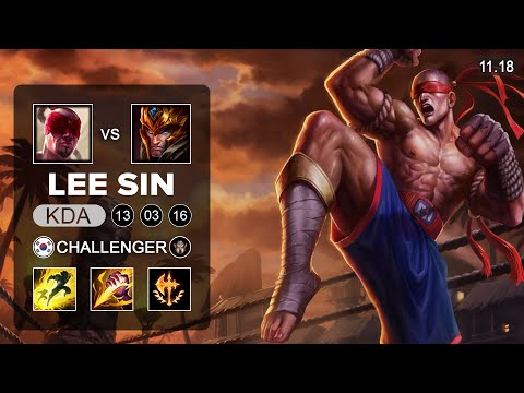 Lee Sin Jungle vs Jarvan IV - KR Challenger - Season 11 Patch 11.18