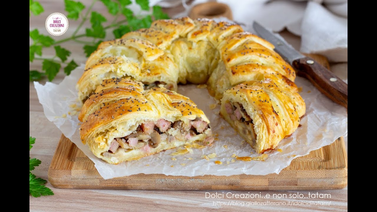 CIAMBELLA SFOGLIATA RIPIENA CON SCAMORZA E FUNGHI