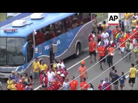 Fans arrive at stadium ahead of Netherlands v Costa Rica game