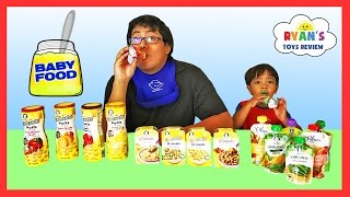 BABY FOOD CHALLENGE Super Gross Flavors! Ryan ToysReview