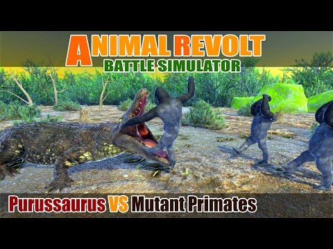 Purussaurus vs Mutant Primates - Animal Revolt Battle Simulator