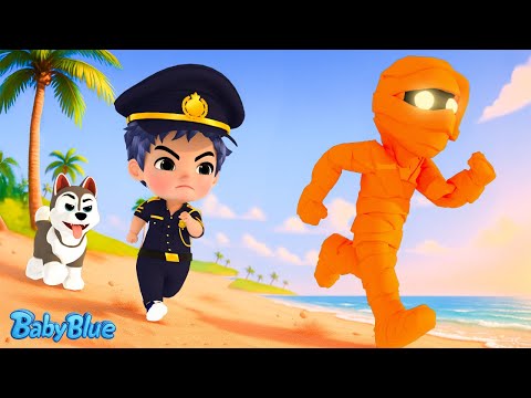 Monsters at the Beach! 🏝️🚨 | Monster Police | Kids Songs & Nursery Rhymes | Baby Blue