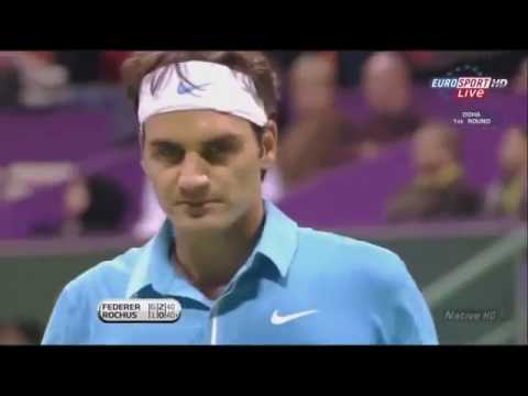 Roger Fed R V Christophe Rochus Doha 2010 R1 Highlights (Mostly HD)
