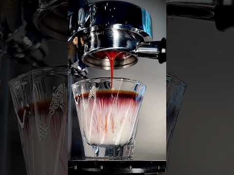 Awesome satisfying video espresso with milk #coffee #latteart