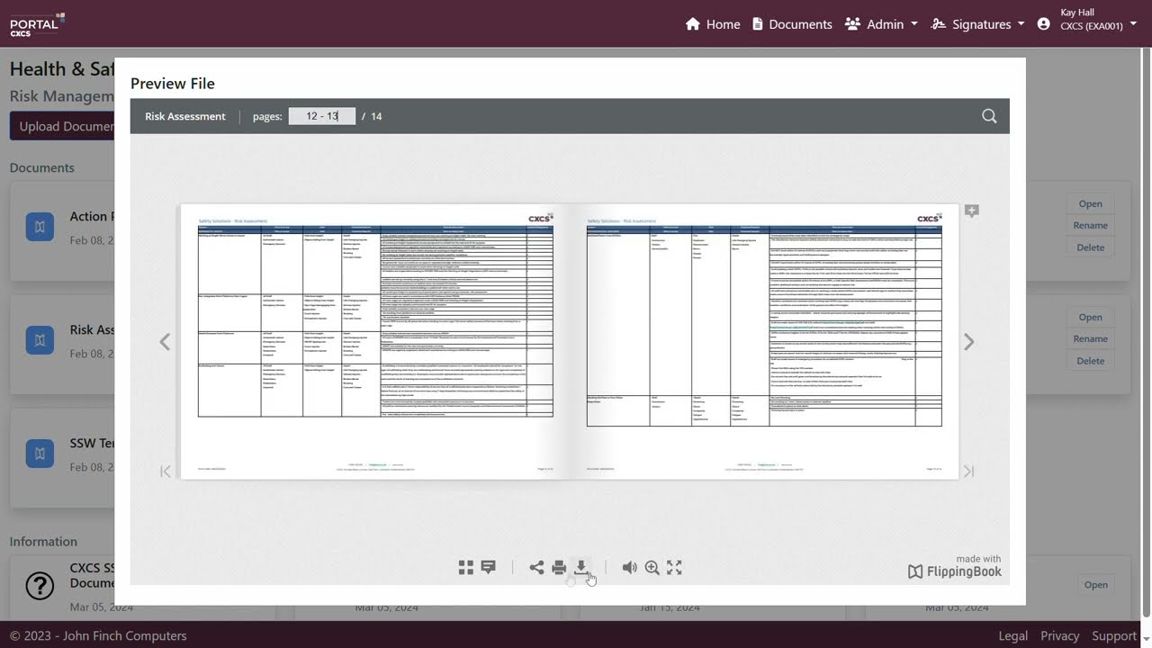Digital Binder & Portal: Health & Safety