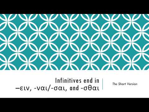 Morphology of Greek Infinitives