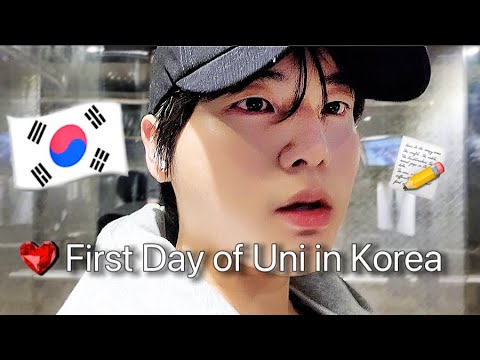 First Day of University in Korea 2025 (last snow, getting lost, korean cafeteria, canceled class)