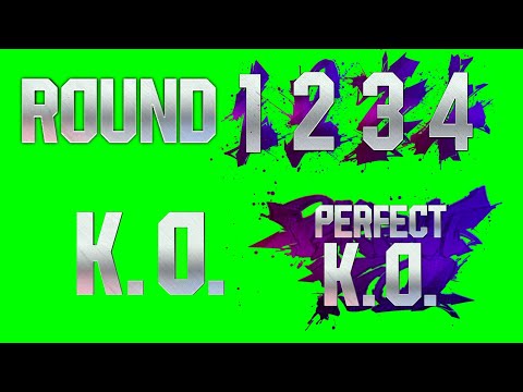 Street Fighter 6 green screen: Round 1 2 3 4 Final Round, Fight, KO, Perfect KO