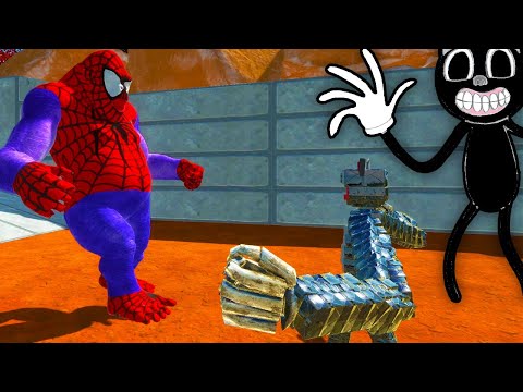 CARTOON CAT vs SPIDER MAN Death run - Animal Revolt Battle Simulator | arbs