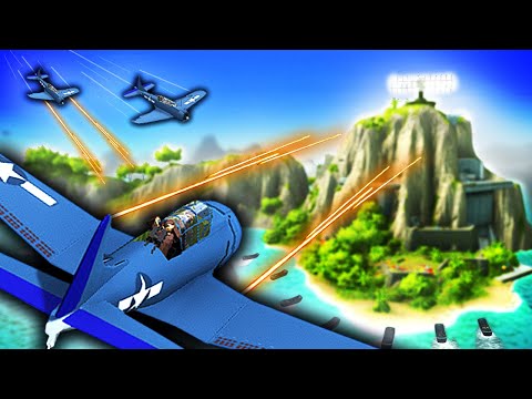 GIANT SWARM OF PLANES vs BRUTAL ISLAND FORTRESS... Ravenfield WW2