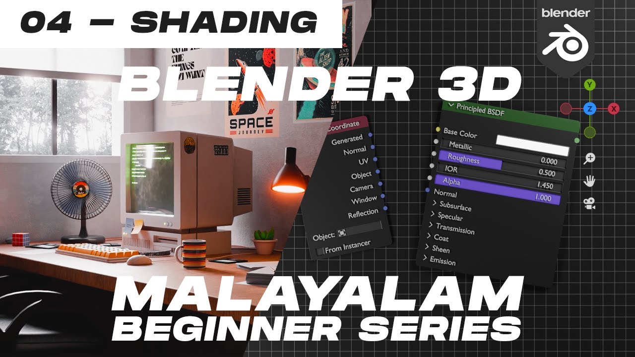 Blender 3D Malayalam Beginner Series | Chapter 04 - Shading
