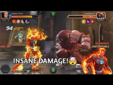 5* R4 Human Torch vs. ROL Juggernaut | God Tier Destruction! | Marvel Contest Of Champions